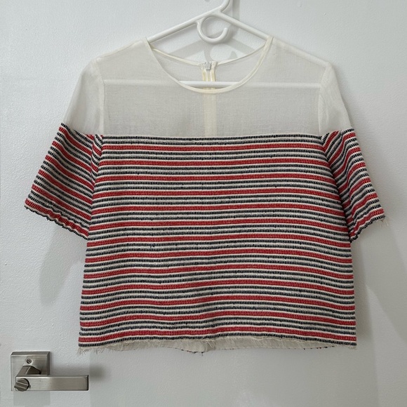Sandro Paris Striped Cropped Top - Picture 4 of 10